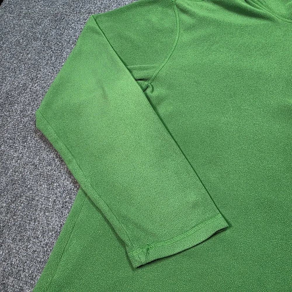 The North Face Men's Large Green Polartec Fleece 1/4 Zip Pullover Jacket Classic